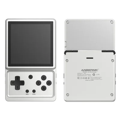 ANBERNIC RG Rotate Gamepad in Puro Alluminio con Console Portatile con Schermo IPS da 3,5 Pollici e Sistema Android 12 - Argento (128 GB TF Card)
