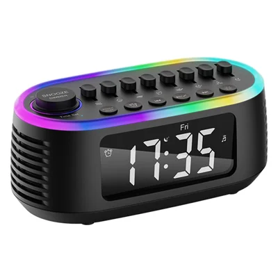 CYBORIS T13 Natural Sounds White Noise Alarm Clock Bluetooth-kompatibel Højttaler med Omgivelseslys - Sort