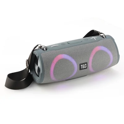T&G TG676 Portable 30W High Volume Bluetooth-Compatible Speaker Colorful Light Bass Subwoofer - Grey