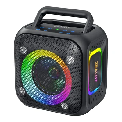 ZEALOT-PT01 Portable 30W Bluetooth-Compatible Speaker Enhanced Bass Waterproof Wireless Loudspeaker - Black