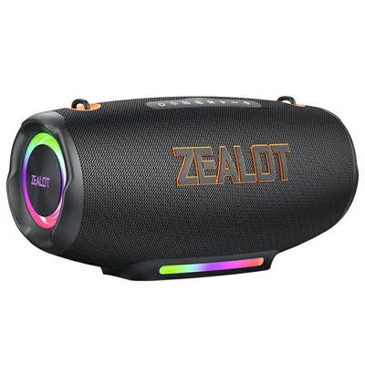 ZEALOT S127 100W Enceinte Portable Extérieure Bluetooth 24000mAh avec Subwoofer RGB - Noir