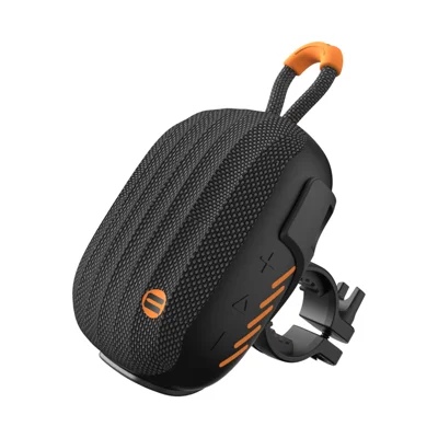 CS23 Plus Bluetooth-compatible Speaker for Bike Motorcycle IPX7 Waterproof Outdoor Cycling Subwoofer with RGB Light - Black+Orange Yellow