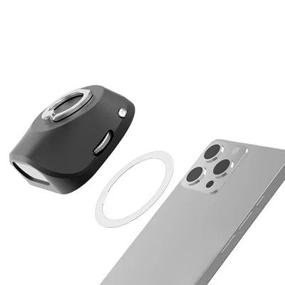 TYBOX01 3 in 1 Rotating Ring Stand Magnetic Bluetooth-compatible Speaker Phone Amplifier Sound Booster - Black