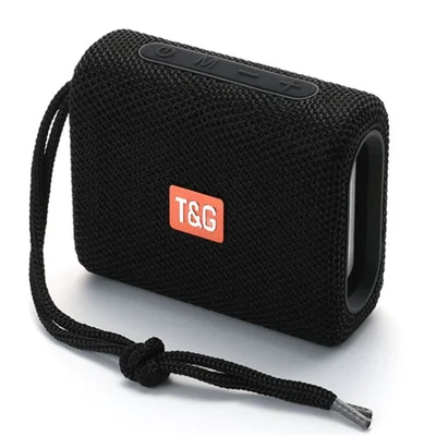 T&G TG313 Bærbar Bluetooth-kompatibel Højttaler Trådløs Bass Subwoofer Vandtæt Udendørs Boombox Stereo Højttaler (CE Certificeret) - Sort