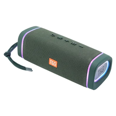 T&G TG375 Wireless Bluetooth-compatible Speaker Portable Sound Column with RGB Lighting TWS Stereo Subwoofer Boom Box - Blackish Green