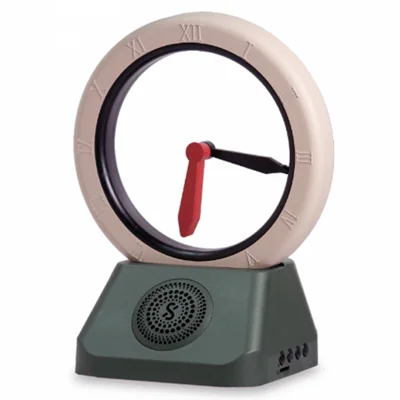 TK11 Retro Bluetooth-compatible Speaker FM Radio Spatiotemporal Gate Suspended Clockwise Reverse Clock (without Battery) - Green