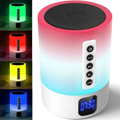DY29S Bunte Lichter Bluetooth-kompatibler Lautsprecher, Weißrauschen-Schlafhilfe mit Weckerfunktion