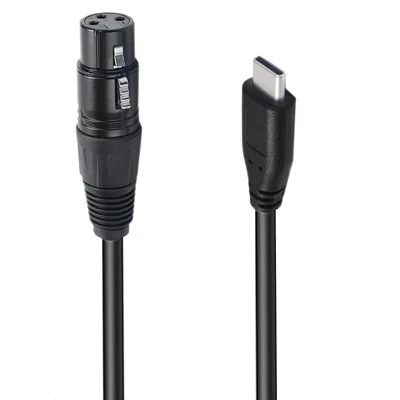 JUNSUNMAY 1m Type-C Male to XLR Male Cable Microphone Audio Adapter for Mobile Phones  /  Tablets  /  Laptops  /  Computers