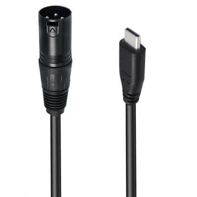 JUNSUNMAY 1m Type-C Male to Female XLR Microphone Audio Cable Adapter for Mobile Phone / Tablet / Laptop