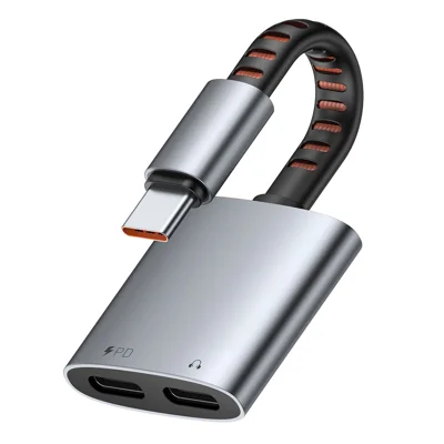 MCDODO CA-3370 MDD 2 in 1 Audio Adapter Cable USB-C to Dual USB-C Charging / Audio For Smartphones / Tablets