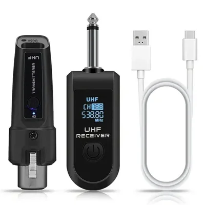 K1 Wired to Wireless Microphone Converter for Handheld Dynamic Mic, 1 Transmitter + 1 Receiver