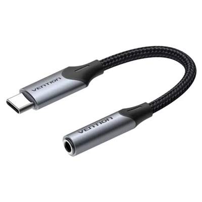 VENTION BGJ Series Type-C Male to 3.5mm Female Audio Adapter Cable 0.1m Braided AUX Cord
