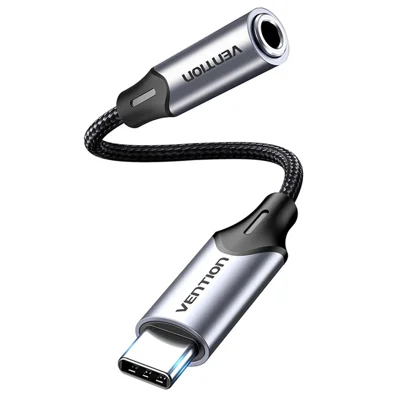 VENTION BGM Series 1m Type-C Male to 3.5mm Female Audio Adapter Cable with DAC Decoder - Grey