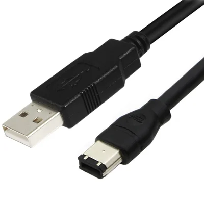 ERE For Audio Equipment USB to FireWire 1394 Adapter 6-Pin Male to USB-A Male Converter Cable - 1.8m
