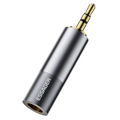 ESSAGER Audio Adapter 6.5mm Female to 3.5mm Male HiFi Sound Portable Gold Plated Connector