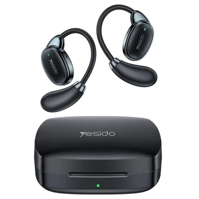 YESIDO YSP33 AI-Übersetzungs-Ohrhörer, Ohrbügel-Tragbares, Echtzeit-Bluetooth 5.4, Open-Ear-Kopfhörer – Schwarz