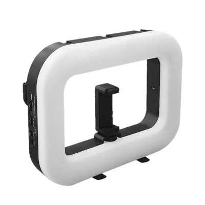 E-30 RGB LED-Ausleuchter mit stufenloser Dimmung, tragbares Fotolicht mit Smartphone-Halter für Live-Streaming