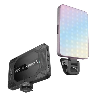 K13 Luz de Preenchimento LED RGB Portátil com 107 Contas CRI 95+, Luz de Vídeo de Bolso com Clip para Transmissões em Direto e Fotografia - Preto