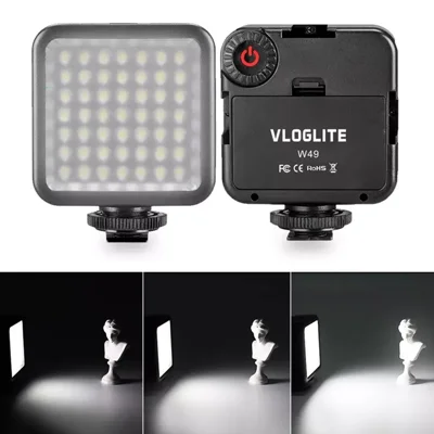 VLOGLITE W49 Mini fyllbelysning LED-kameravideolampa Fotograferings- och mobilljus för livesändning och skönhetsbelysning