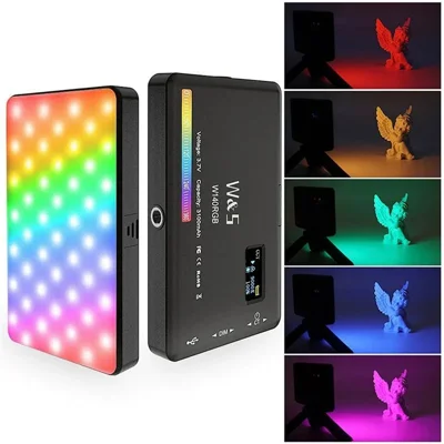 VLOGLITE W140RGB Lumière vidéo LED de couleur RVB Panneau d'éclairage de remplissage pour appareil photo DSLR rechargeable pour la photographie de Vlogging