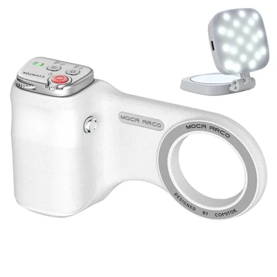 MOCA ARCO Handygriff mit Fernbedienung, Magnetständer, LED-Licht für iPhone iOS Kompatibel – Weiß