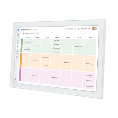 XC1560 15.6 Inch Smart Electronic Calendar Touch Screen Digital Photo Frame for Home Schedule Management, 2+32GB (APP: FotoCube) - White EU Plug