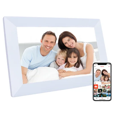 DPF-1008Y 10.1 Inch Digital Photo Frame 1280x800 IPS Touch Screen WiFi Cloud Sync Gravity Sensor Electronic Album - White/US Plug