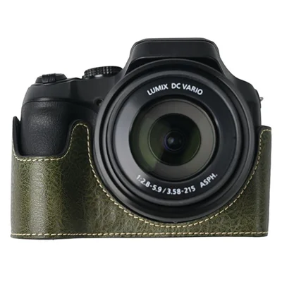 Voor Panasonic Lumix FZ80D / FZ85D camerabehuizing met grote uitsnijding, lycheestructuur, beschermhoes van PU-leer - Groen