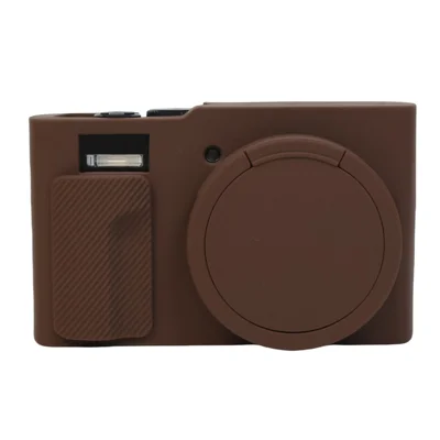Siliconen hoesje voor Panasonic Lumix DMC-ZS99 / TZ99 beschermhoes draagbare schokbestendige camera sleeve - Koffie