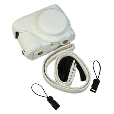 Voor Panasonic Lumix DMC-ZS99 / DMC-TZ99 Camerahoes Buffalostructuur PU Leer Beschermhoes met Schouderriem - Wit