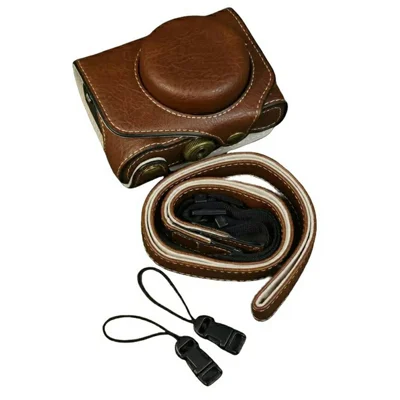 For Canon PowerShot G7 X Mark III / Mark II Camera Case Buffalo Texture Leather Protective Cover Without Battery Opening - Coffee