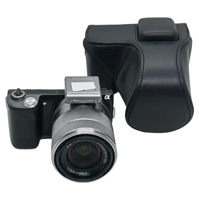 Leather Case for Sony NEX-5N / NEX-5C / NEX-5R / NEX-5T Anti-scratch Camera Protective Cover - Black