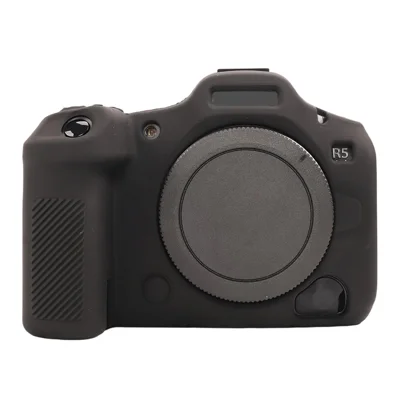 Für Canon EOS R5 Mark II Glänzende Kameratasche Kratzfeste Silikon-Schutzhülle - Schwarz