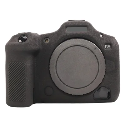 Für Canon EOS R5 Mark II Strukturierte Kameratasche Kratzfeste Schutzhülle aus Silikon - Schwarz