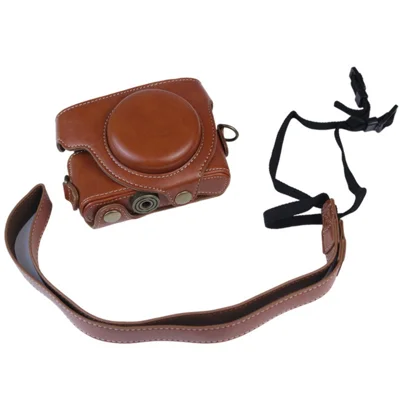 Bolsa de Cámara de Cuero PU para Sony RX100M7/RX100M6/RX100M5/RX100M4/RX100M3/RX100M2/RX100M1, Estuche de Cámara Vintage con Correa de Hombro - Marrón