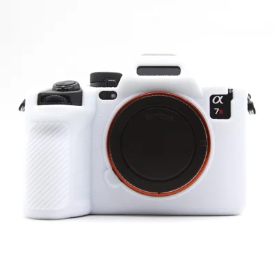 Funda para cámara texturizada para Sony Alpha 7R VI, cubierta protectora de silicona antiarañazos - Blanco