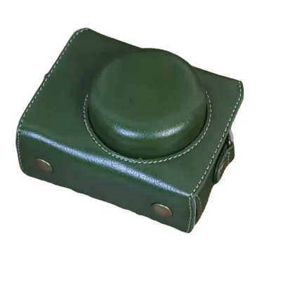 Para Sony ZV-1 Vintage Desmontable Bolsa de Cámara de Cuero PU Cubierta Protectora con Correa para el Hombro - Verde