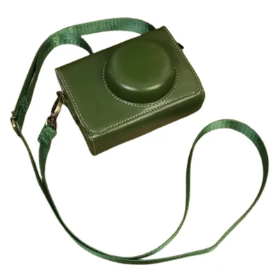 For Sony ZV-1 / ZV-1 II / ZV-1F Case PU Leather Protective Camera Bag with Shoulder Strap, Horizontal Type - Green