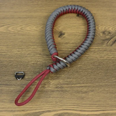 Camera Wrist Strap Hand Grip Nylon Woven Wristband for DSLR / SLR / Nikon / Fujifilm / Canon - Grey+Red