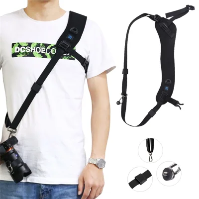 PULUZ PU6011 Quick Release Anti Slip Soft Pad Nylon Shoulder Strap with Metal Hook for SLR  /  DSLR Cameras