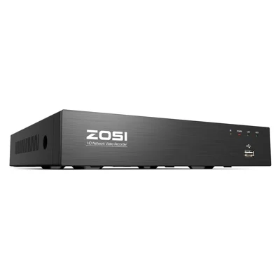 ZOSI 4K 8CH PoE NVR Compatible with Zosi PoE 4K  /  5MP  /  3MP  /  4MP Camera H.265+ 16-Channel 8MP Network Video Recorder for Home Security System - Black