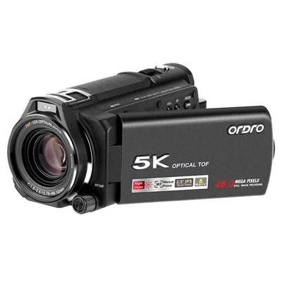ORDRO XV80 5K Ultra HD Camcorder 3.5 Inch IPS Touch Screen 12X Optical Zoom Autofocus Digital Camera