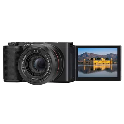 ORDRO G730 Digitalkamera Sidvänd 3,2 tum IPS Touchskärm 12X Optisk Zoom IR Nattsyn 5K HD Spegelfri Kamera - Svart