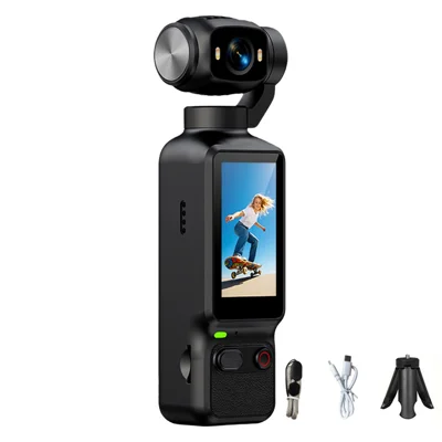 LK-032 1080P Videocamera Compatta per Vlog 1,97 Pollici Schermo HD Videocamera Sportiva con Obiettivo Girevole - Nero