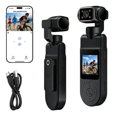 X20 Portable Action Camera 2K HD Recording 1.5 Inch IPS Screen 360 Degree Rotation Waterproof for Vlog Cycling - Black