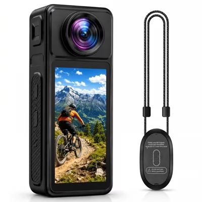 M6 Mini fotocamera per pollice 4K Ultra HD schermo da 1,97 pollici zoom digitale 16X fotocamera d'azione per vlog per animali domestici ciclismo - Nero