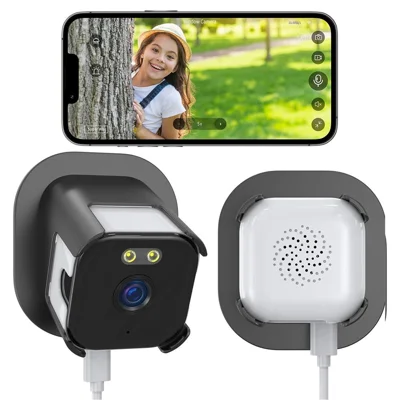 Caméra de fenêtre K66 2K, Wi-Fi double bande, vision nocturne couleur, détection humaine, pour sécurité domestique (sans carte TF) - Blanc