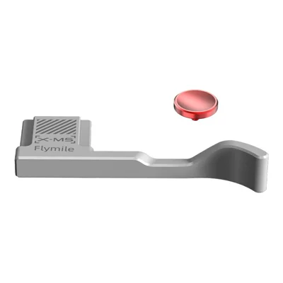 FLYMILE til Fujifilm X-M5 tommehandtag ergonomisk kamerahandtag i aluminiumslegering støvbeskyttelse hotshoe-dæksel - Sølv