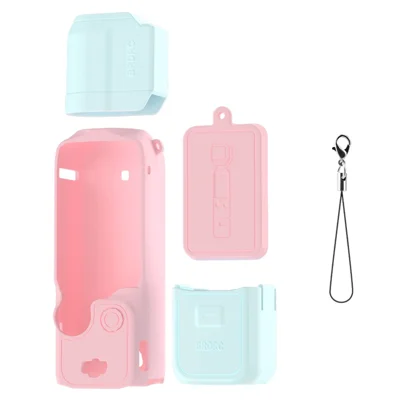 BRDRC For DJI Osmo Pocket 3 Silicone Case Set Flexible Protective Cover with Screen Cover / Lens Cap - Blue Lens Cap