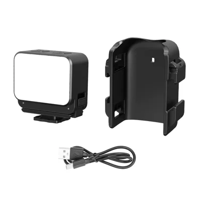 FLYMILE For DJI Osmo Pocket 3 Action Camera Fill Light with Bracket IPX4 Waterproof Triple Tone Lighting 4-Level Adjustable